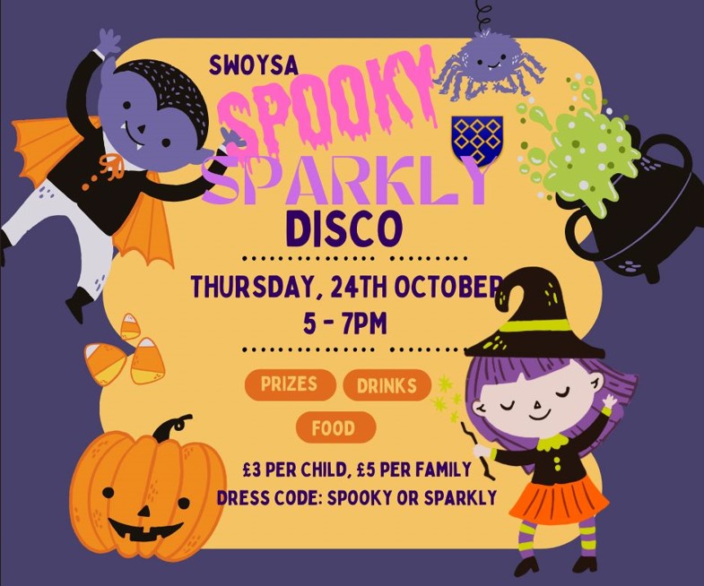 Spooky sparkly disco flyer